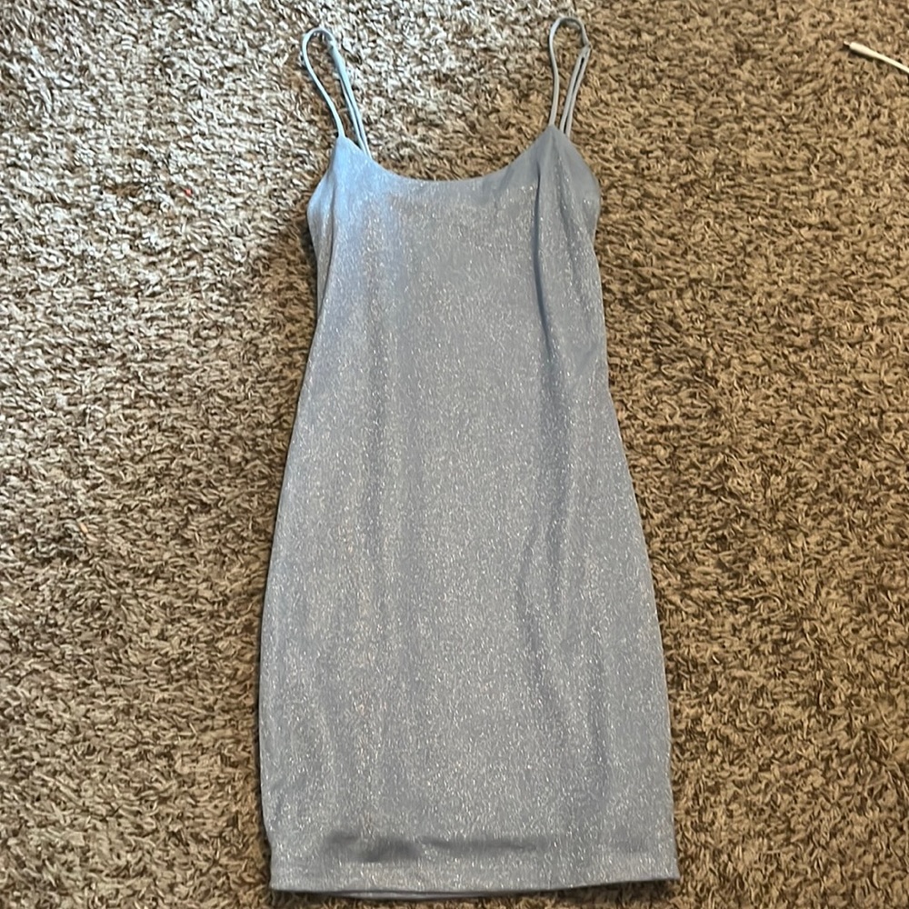 Lucy In The Sky Light Blue Sparkly Homecoming Dress